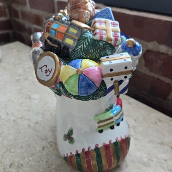 Vintage Fitz and Floyd Toyland Santa Cookie Jar - Picture 5 of 10